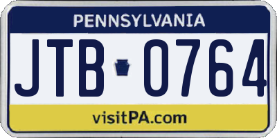 PA license plate JTB0764