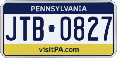 PA license plate JTB0827