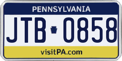 PA license plate JTB0858