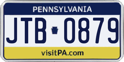 PA license plate JTB0879