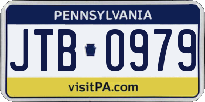 PA license plate JTB0979