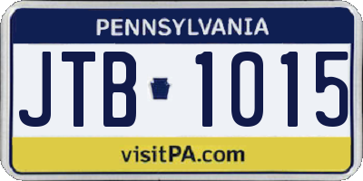 PA license plate JTB1015