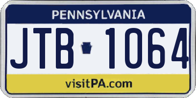 PA license plate JTB1064