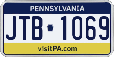 PA license plate JTB1069