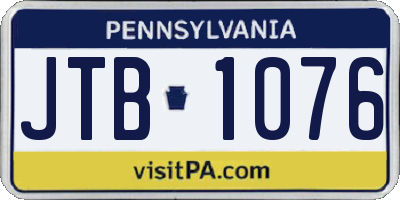 PA license plate JTB1076