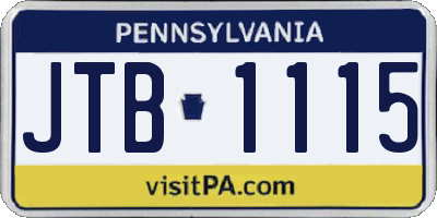 PA license plate JTB1115