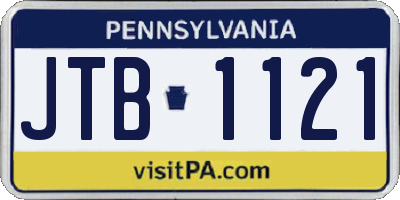 PA license plate JTB1121