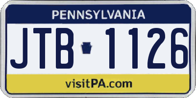 PA license plate JTB1126