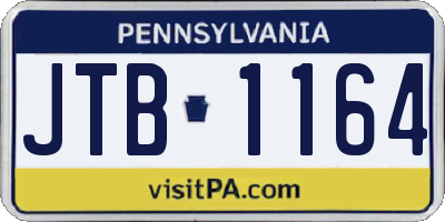 PA license plate JTB1164