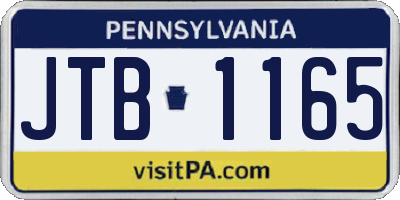 PA license plate JTB1165