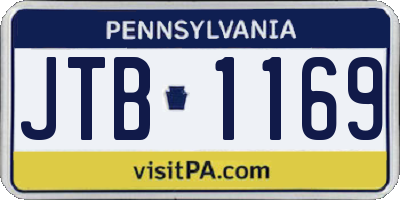 PA license plate JTB1169