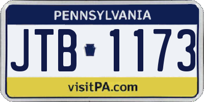 PA license plate JTB1173