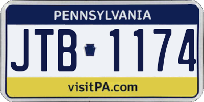 PA license plate JTB1174