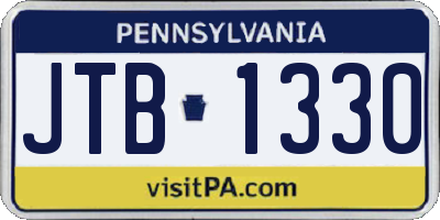 PA license plate JTB1330