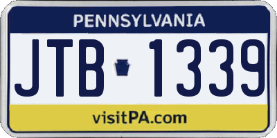 PA license plate JTB1339