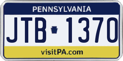 PA license plate JTB1370