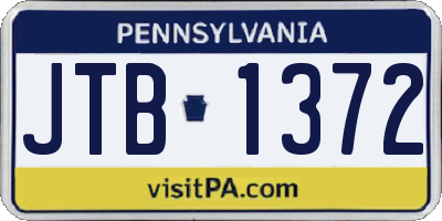 PA license plate JTB1372