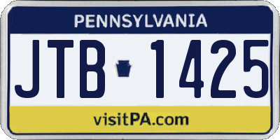PA license plate JTB1425
