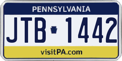 PA license plate JTB1442