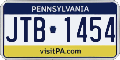 PA license plate JTB1454