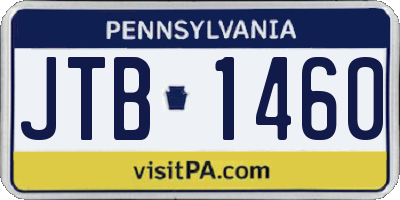 PA license plate JTB1460