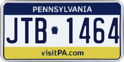 PA license plate JTB1464
