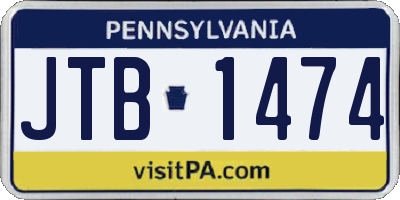 PA license plate JTB1474