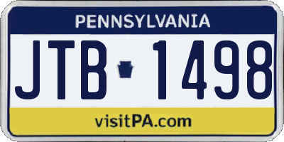 PA license plate JTB1498