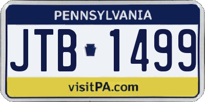 PA license plate JTB1499