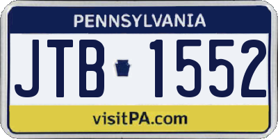 PA license plate JTB1552