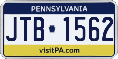PA license plate JTB1562