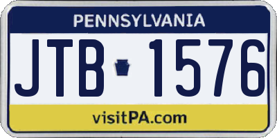 PA license plate JTB1576