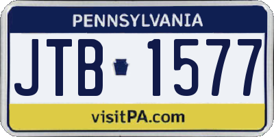 PA license plate JTB1577
