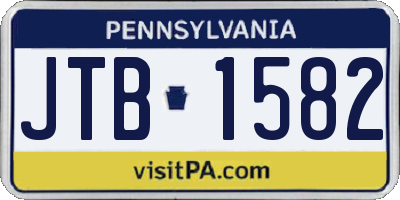 PA license plate JTB1582