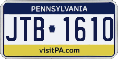 PA license plate JTB1610