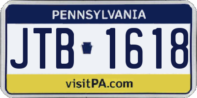 PA license plate JTB1618