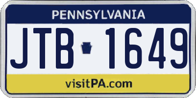 PA license plate JTB1649