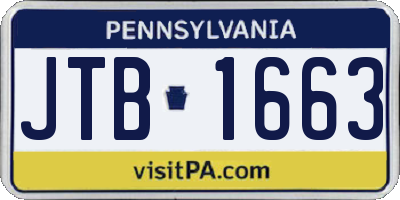 PA license plate JTB1663