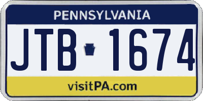 PA license plate JTB1674