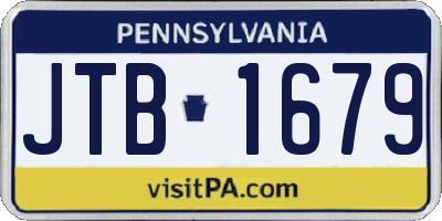 PA license plate JTB1679