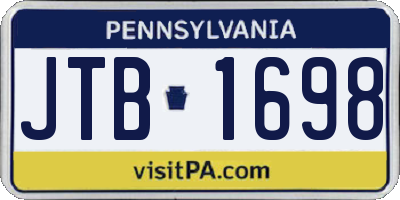 PA license plate JTB1698
