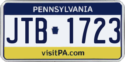 PA license plate JTB1723