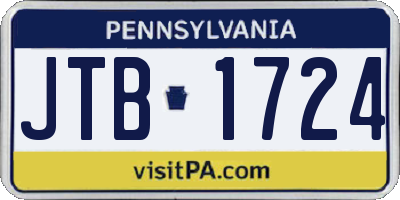 PA license plate JTB1724