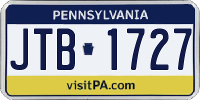 PA license plate JTB1727