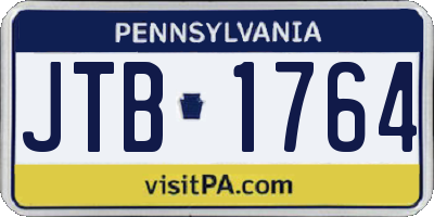PA license plate JTB1764