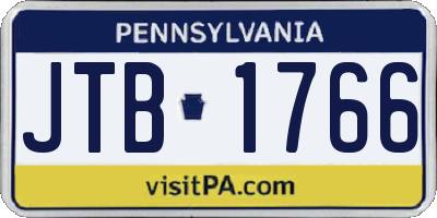 PA license plate JTB1766