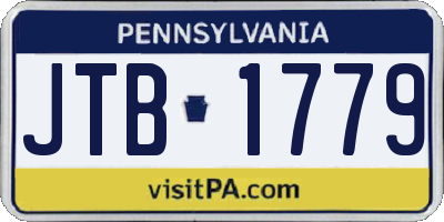PA license plate JTB1779