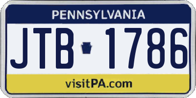 PA license plate JTB1786