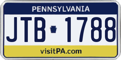 PA license plate JTB1788