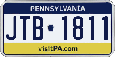 PA license plate JTB1811